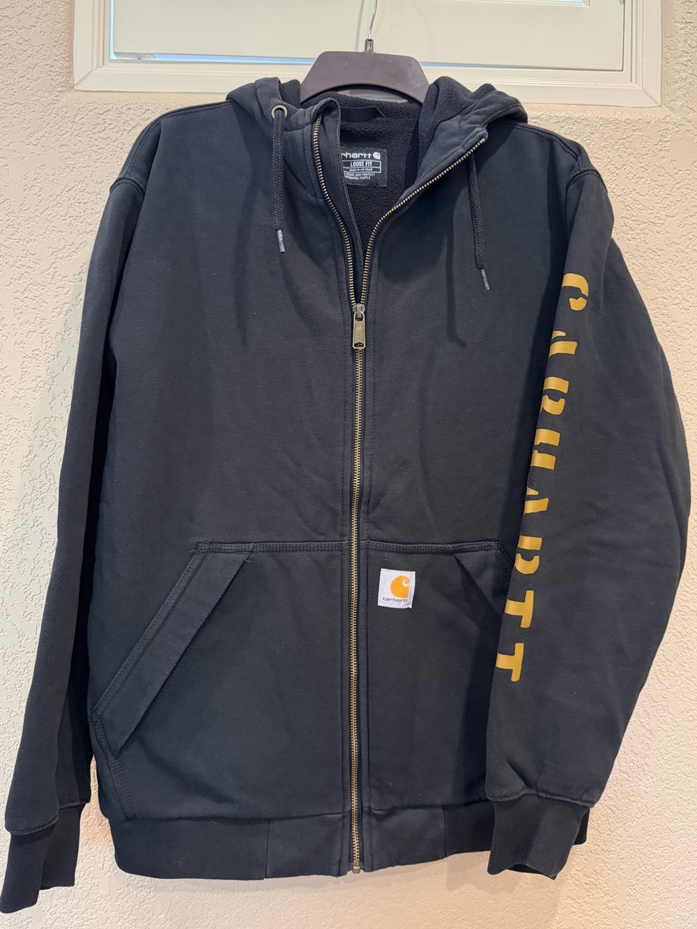 Carhartt Rain Defender Loose Fit Fleece Lined Logo Graphic Hoodie